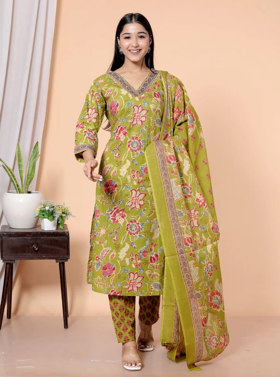Pure Cotton Kurti & Pant with Dupatta - Image 6