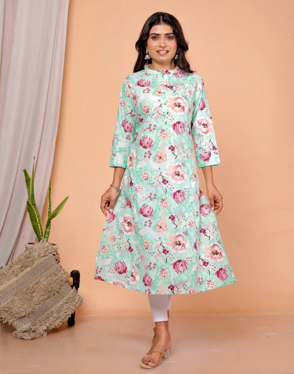Pure Fine Cotton Print Kurti - Image 6