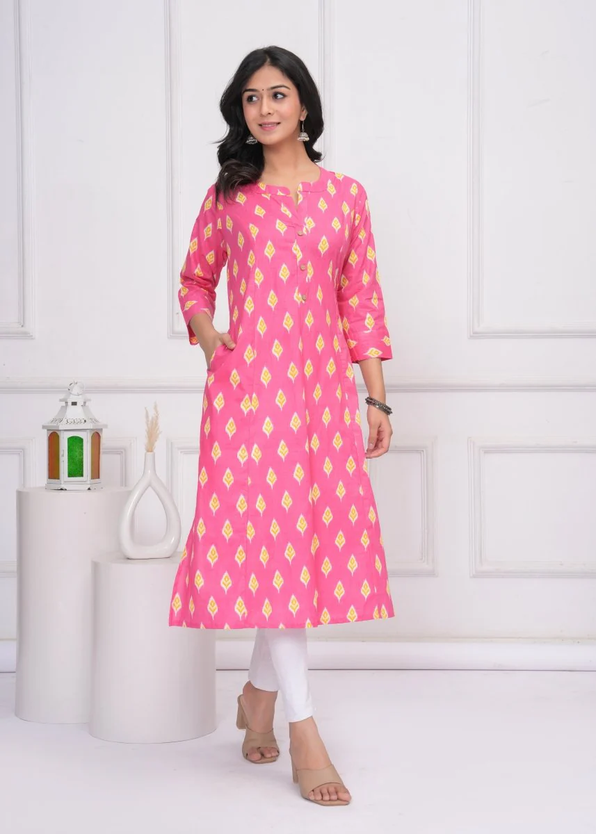 Pure Sanganeri Cotton Print Kurti - Image 5