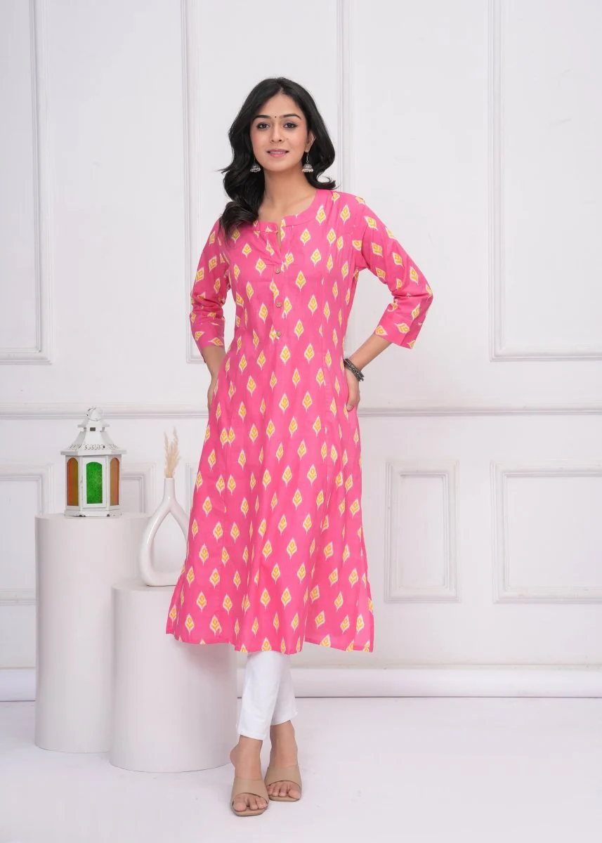 Pure Sanganeri Cotton Print Kurti - Image 7