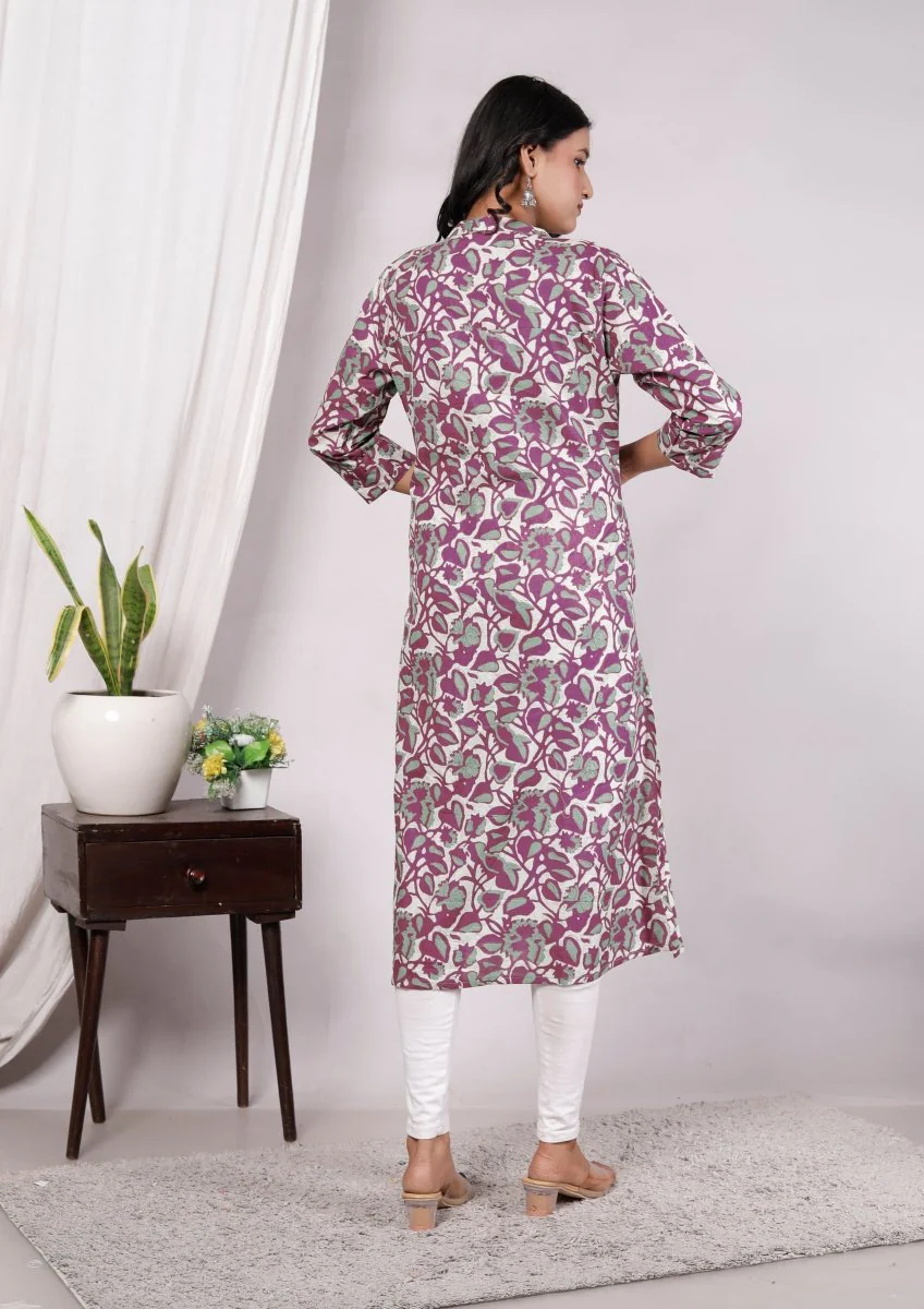 Pure Sanganeri Cotton Print Kurti - Image 4