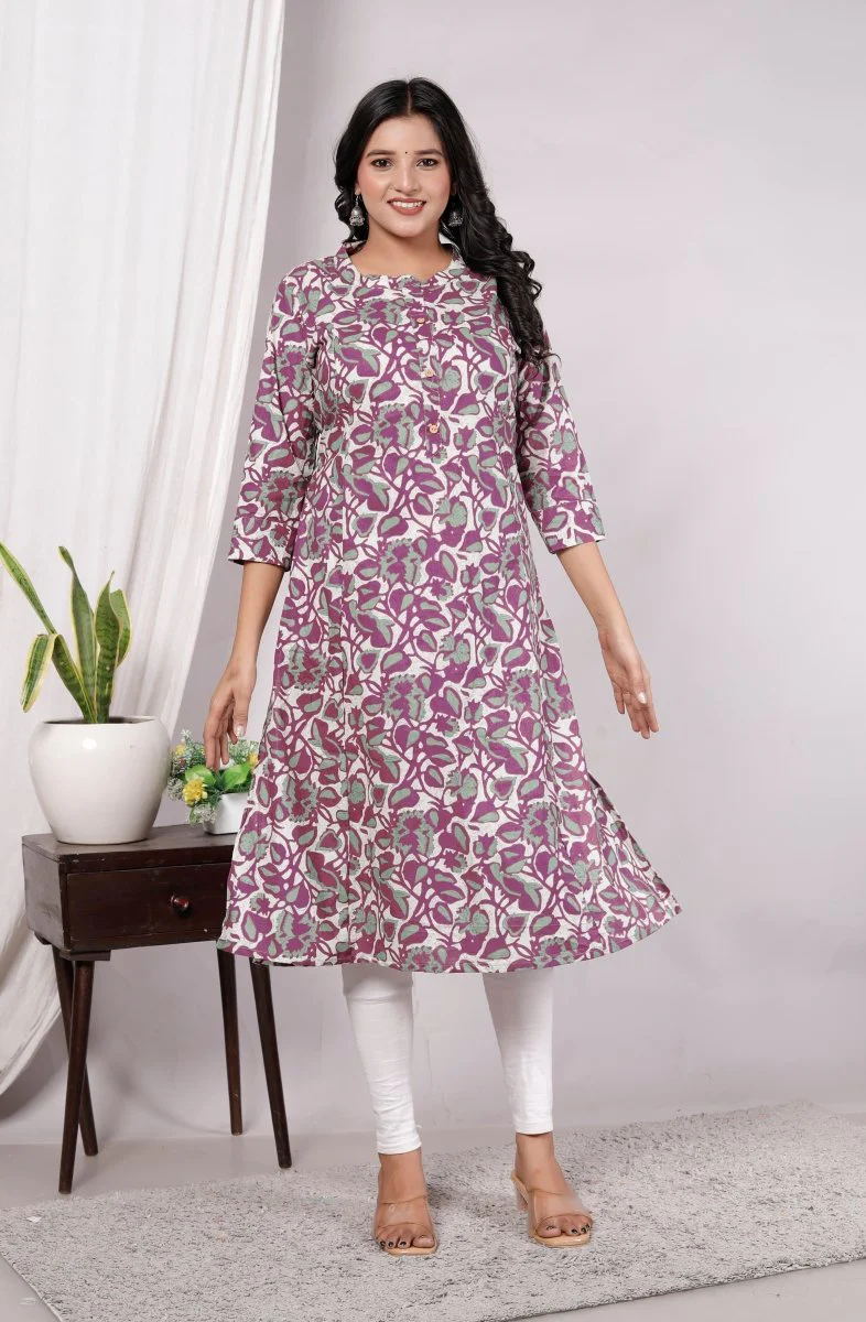 Pure Sanganeri Cotton Print Kurti - Image 5