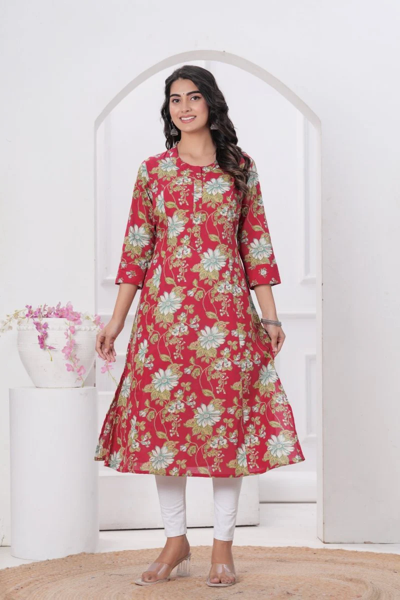 Pure Sanganeri Cotton Print Kurti - Image 5