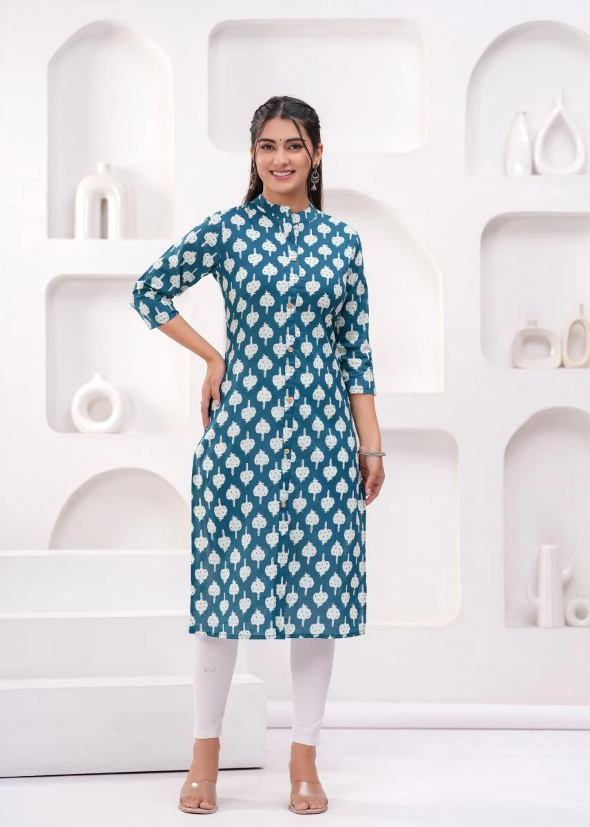 Pure Sanganeri Cotton Print Kurti - Image 4