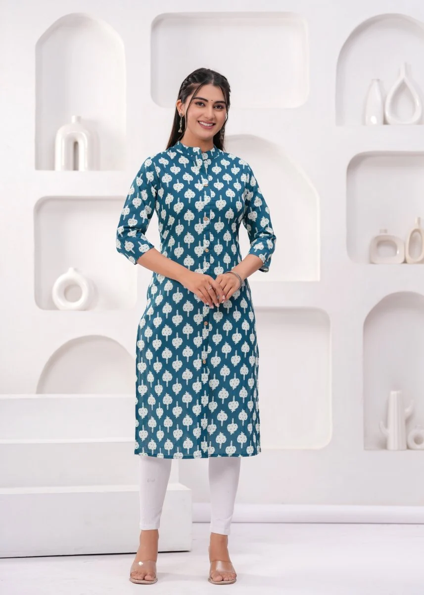Pure Sanganeri Cotton Print Kurti - Image 5