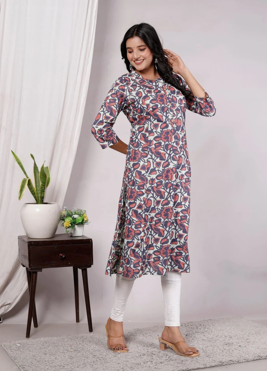 Pure Sanganeri Cotton Print Kurti - Image 3