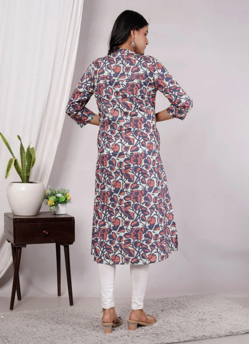 Pure Sanganeri Cotton Print Kurti - Image 4