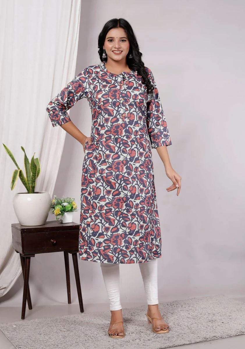 Pure Sanganeri Cotton Print Kurti - Image 5