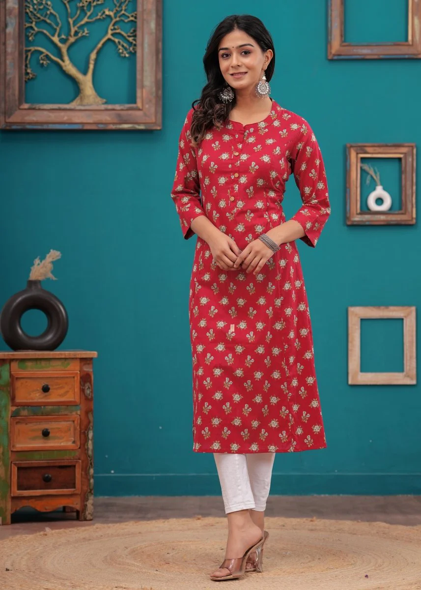 Pure Sanganeri Cotton Print Kurti - Image 5