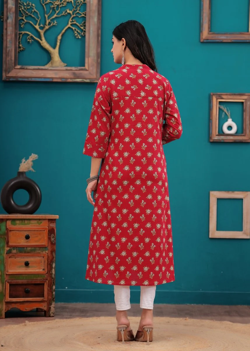Pure Sanganeri Cotton Print Kurti - Image 6