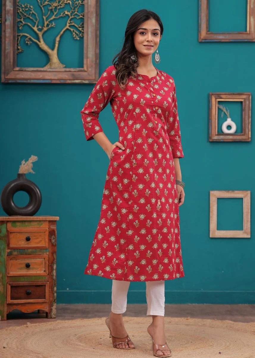 Pure Sanganeri Cotton Print Kurti - Image 7